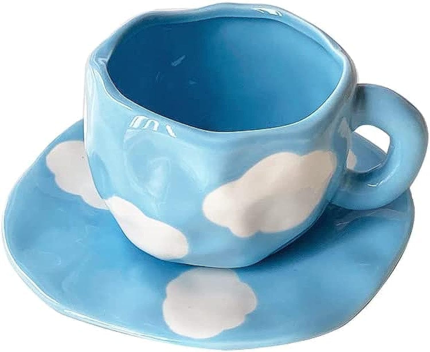 COOLBABY Mug Coffee Tea Cup Ceramic Handmade 300ml CupaMia (Sky Blue)
