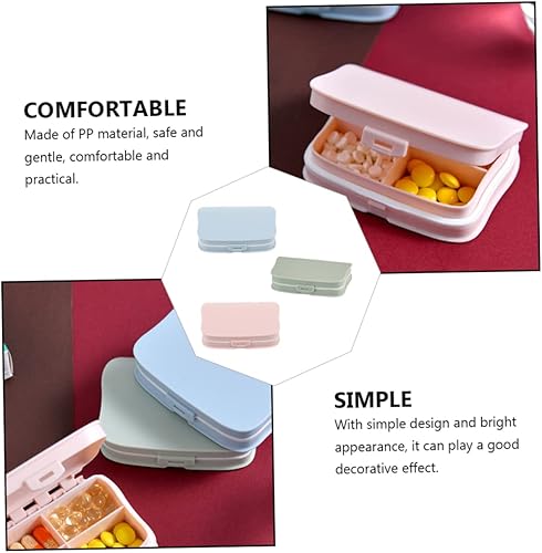 Miniatura 6 de GLSTOY Caja de 3 piezas de plástico con 4 rejillas cajas de almacenamiento con tapas organizador de medicamentos soporte de vitaminas y suplementos