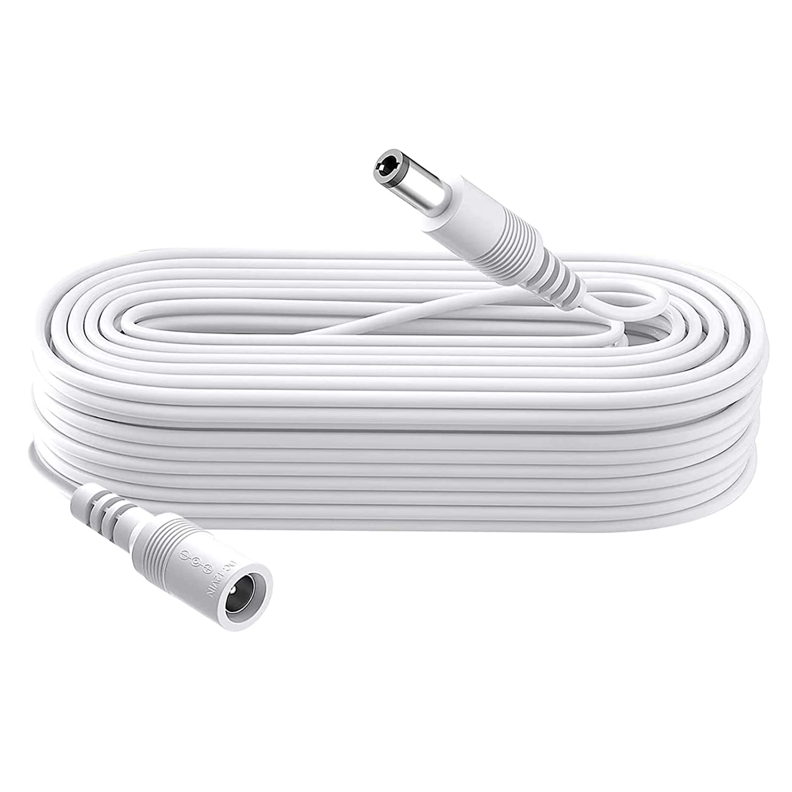Auroh 33ft/10M White Power Extension Cable, DC 12V Power Adapter Extension Cord 2.1mm x 5.5mm, Compatible with 12V DC Adapter Power Supply or Wall Charger for CCTV Security & IP Camera (White, 10M)