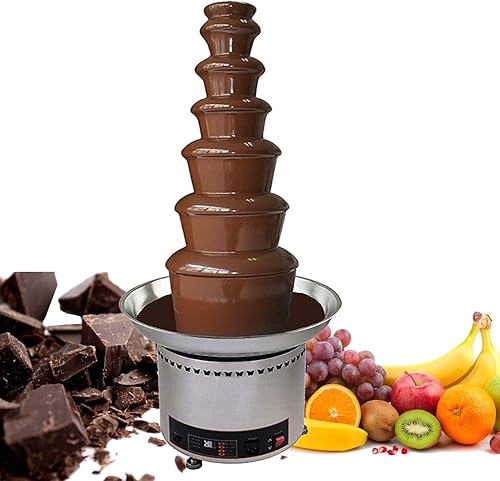Helikim Máquina de cascada de chocolate de 4567 niveles, máquina de fuente de fondue de chocolate caliente con control de temperatura, calentador de