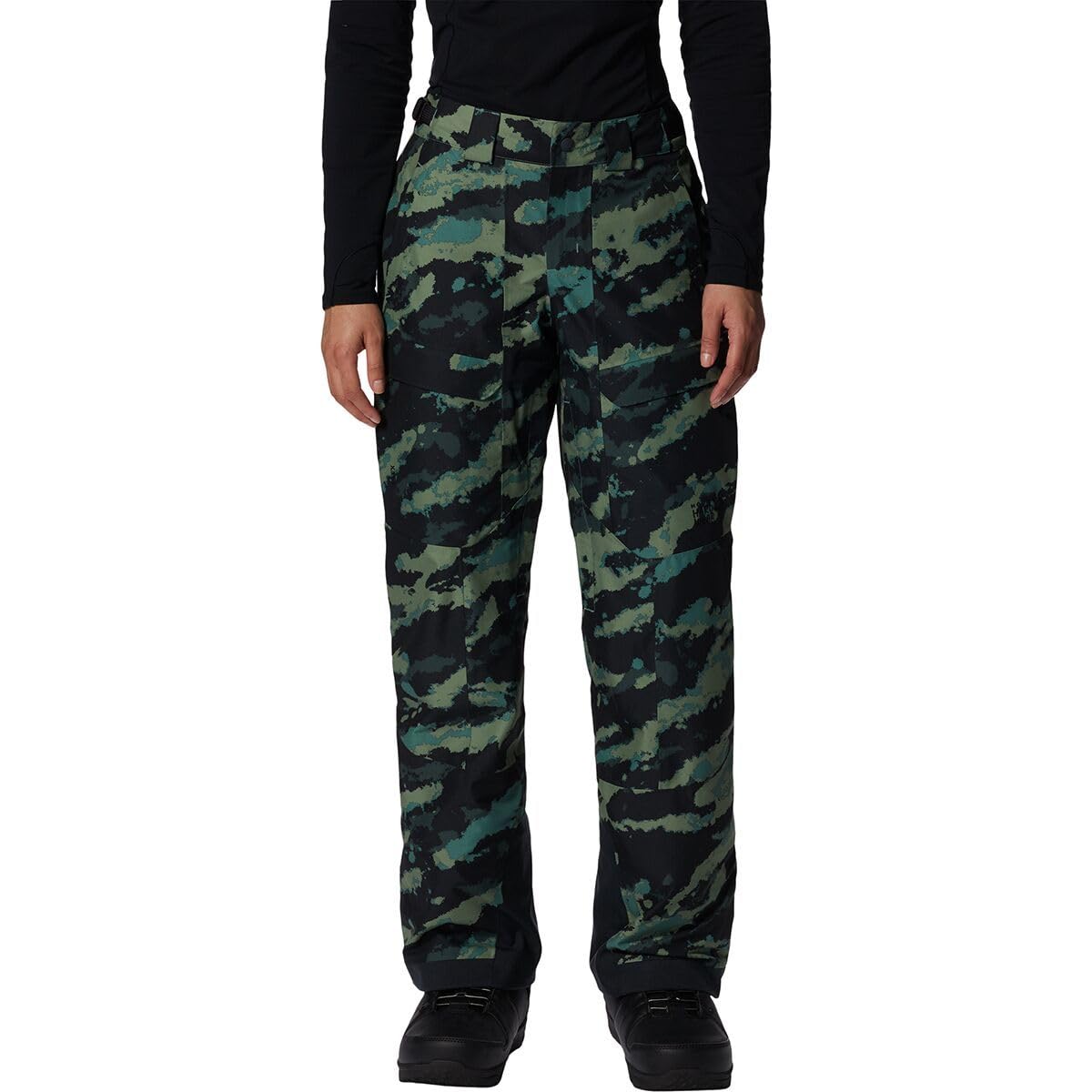 Mountain Hardwear Women's Cloud Bank Gore-Tex Insulated Pant, Mint Palm Brushstrokes Print, L x Regular