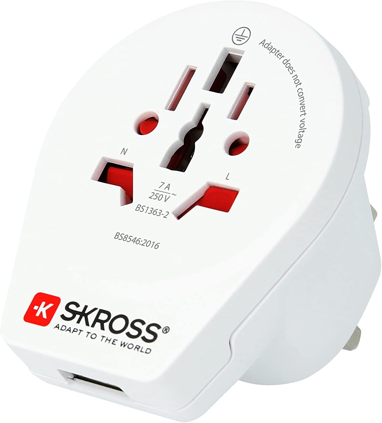 Skross World to UK USB Travel Adaptor, White