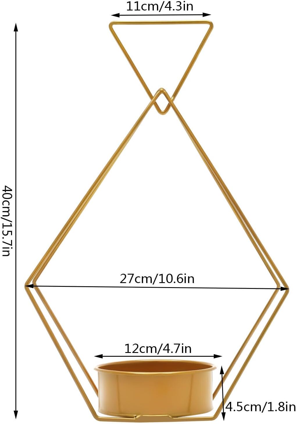 Gold Vases for Centerpieces Wedding,10 Pcs Metal Geometric Gold Centerpiece Elegant Wedding Centerpieces for Tables,Diamond Vase for Weddings Party Decoration Centerpiece Table Decorations (C)