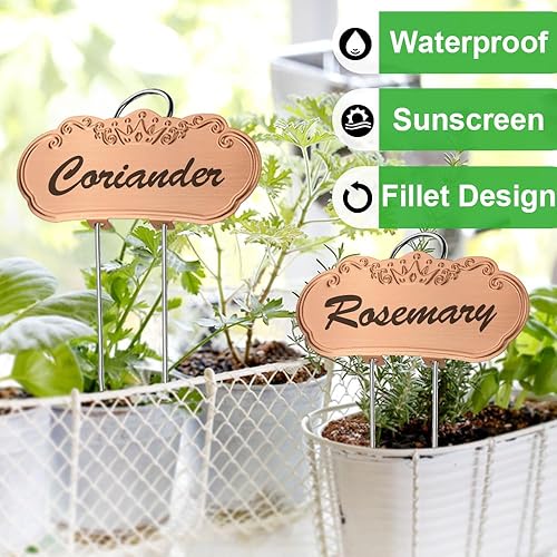 Miniatura 8 de Etiquetas de metal para plantas, etiquetas de aluminio para plantas, etiquetas de árbol, etiquetas de metal para plantas de jardín al aire libre,