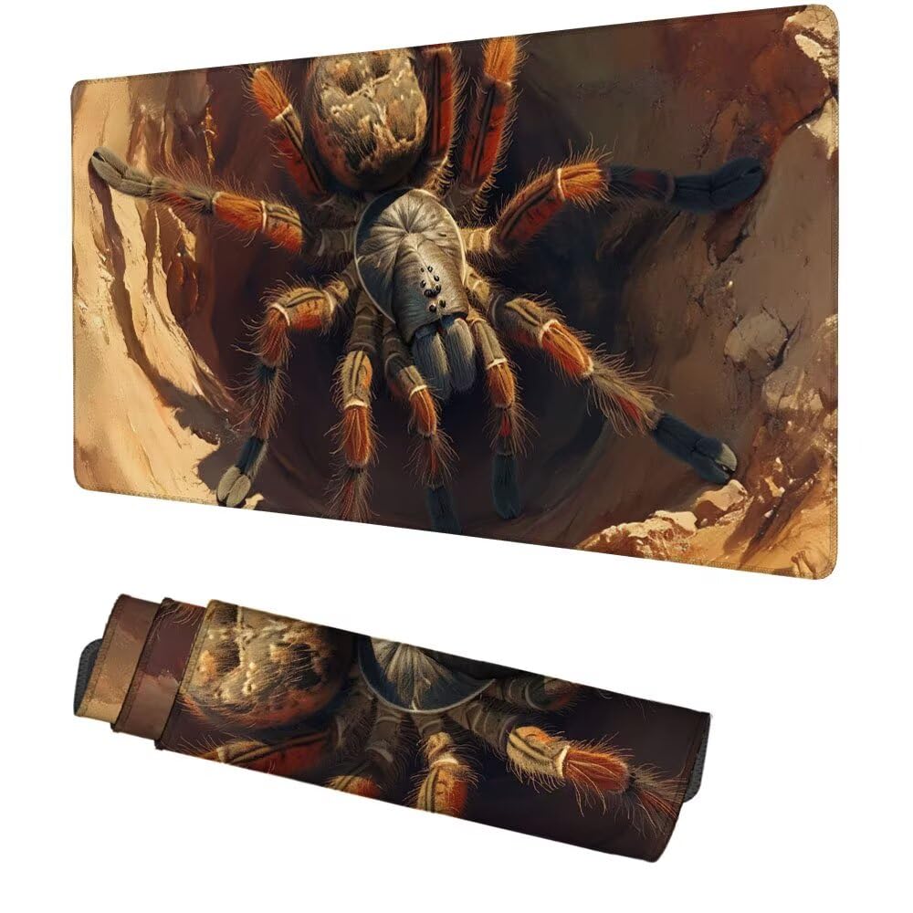 Tappetino Scrivania ragno, Tappetino Gaming 1000x500x3mm Mouse Pad Animali Tappeto Mouse, Accessori Gaming, Ufficio Accessori, Migliora la Precisione e la Velocità, per Ufficio e Casa f-471