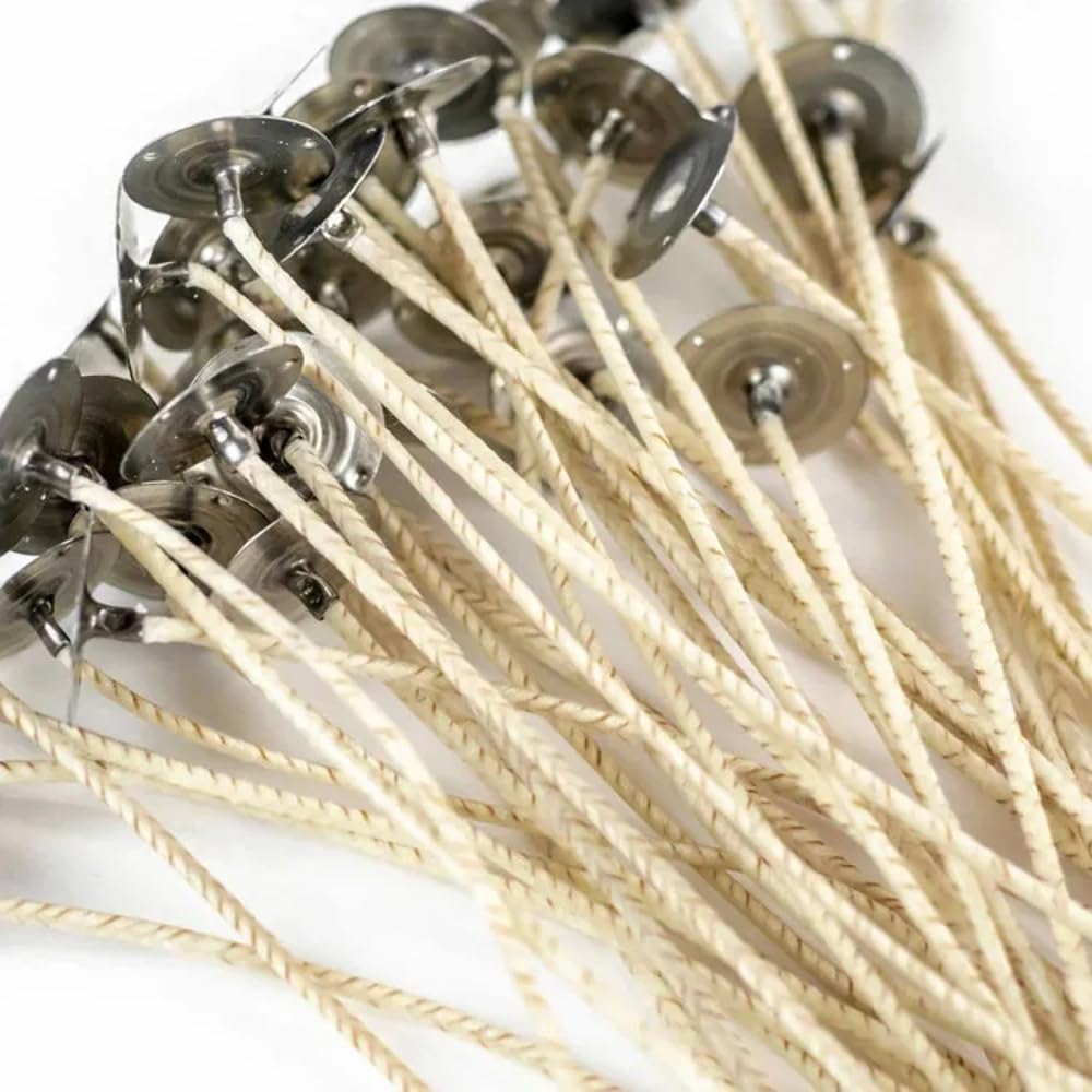 CD-3 Candle Making Wicks, Ideal for Vegetable-Based Waxes, Flat Braided, Coreless Wicks for Candle Making & Consistent Flame, 6" Length, Pack of 100