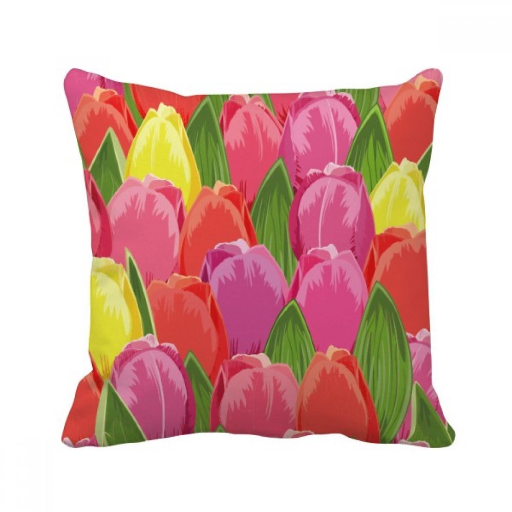 Coussin de tulipe aquarelle 40x40 cm avec insert de canapé floral