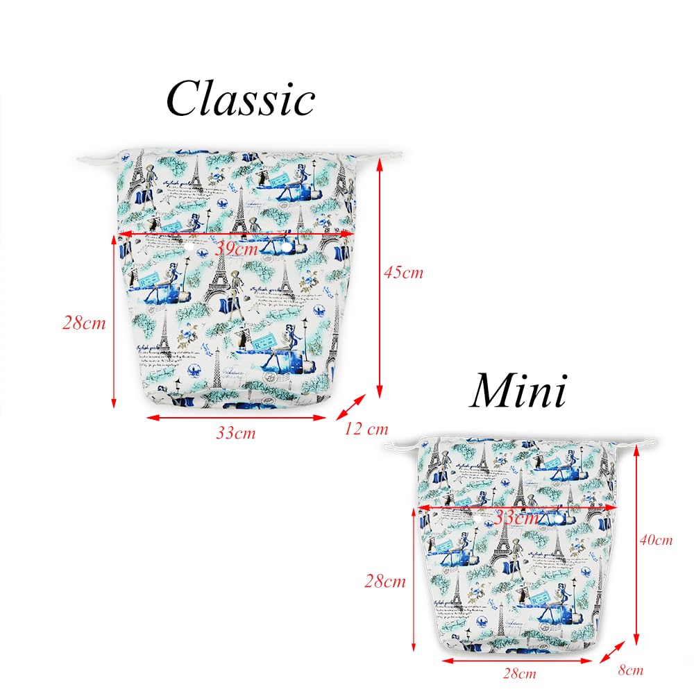 nuovo grande Capacità Classico Mini Coulisse Floreale Fodera Interna Inserto Obag Organizer per O bag Accessori Tasca Interna (modello 5,Classic Standard)
