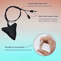 Vista 4 de Collar masticable sensorial para niños y adultos, dientes de tiburón, silicona para autismo, juguetes para masticar para niños y niñas con TDAH