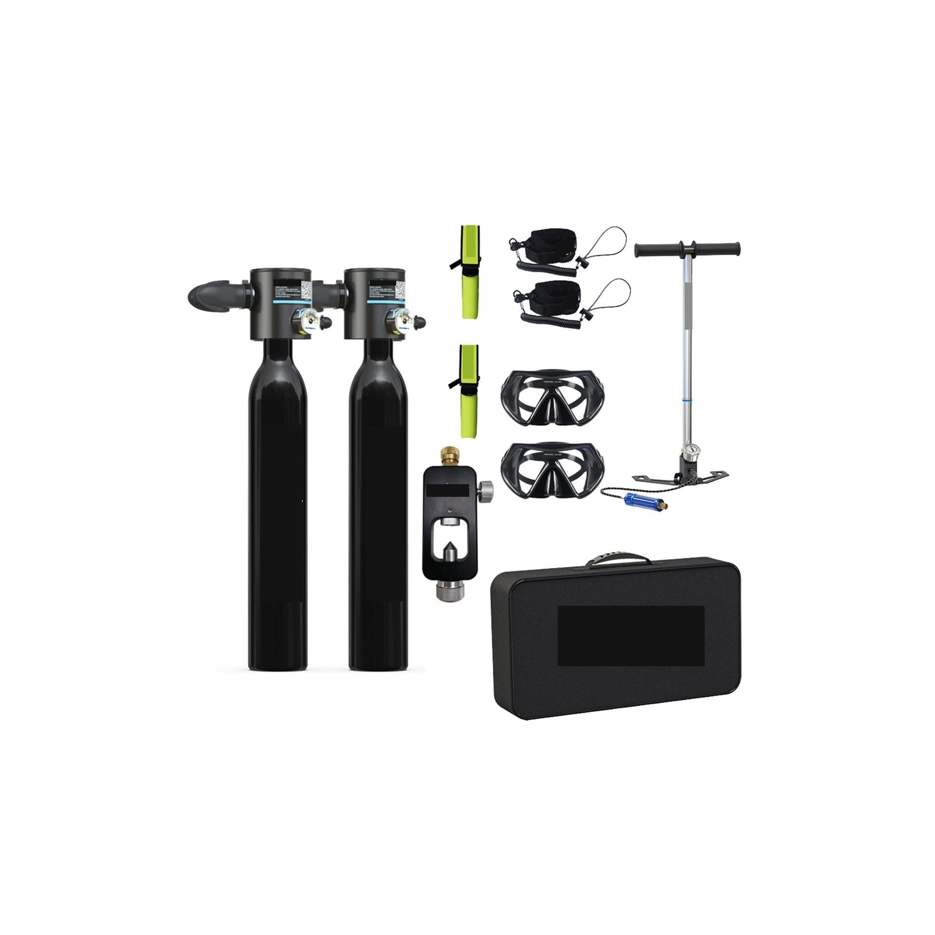 Portable Dive Cylinder, Snorkeling Mini Oxygen Cylinder Diving Teaching Underwater Rebreather Swimming Equipment Supplies(Nero)