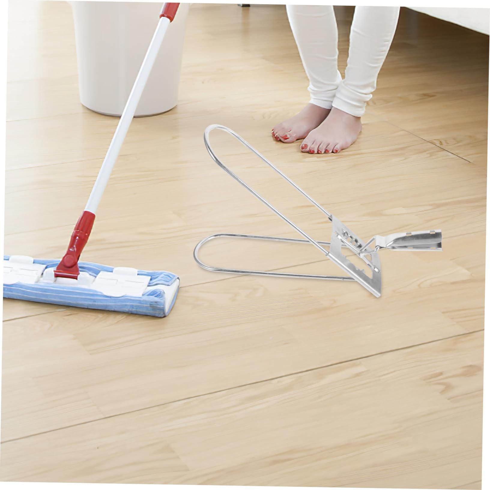 BUTIFULSIC Floor Cleaning Mop Support Frame Metal Flat Mop Frame Versatile Suitable for Hardwood Tile Concrete