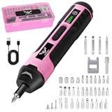 Cordless Screwdriver Rechargeable – Compact Battery Operated Electric Screw Driver with Magnetic Bits&comma; Type-C Charging&comma; 105 Pcs & Storage Box – Small Power Screwdriver for DIY & Repairs&comma; Women&comma; Pink