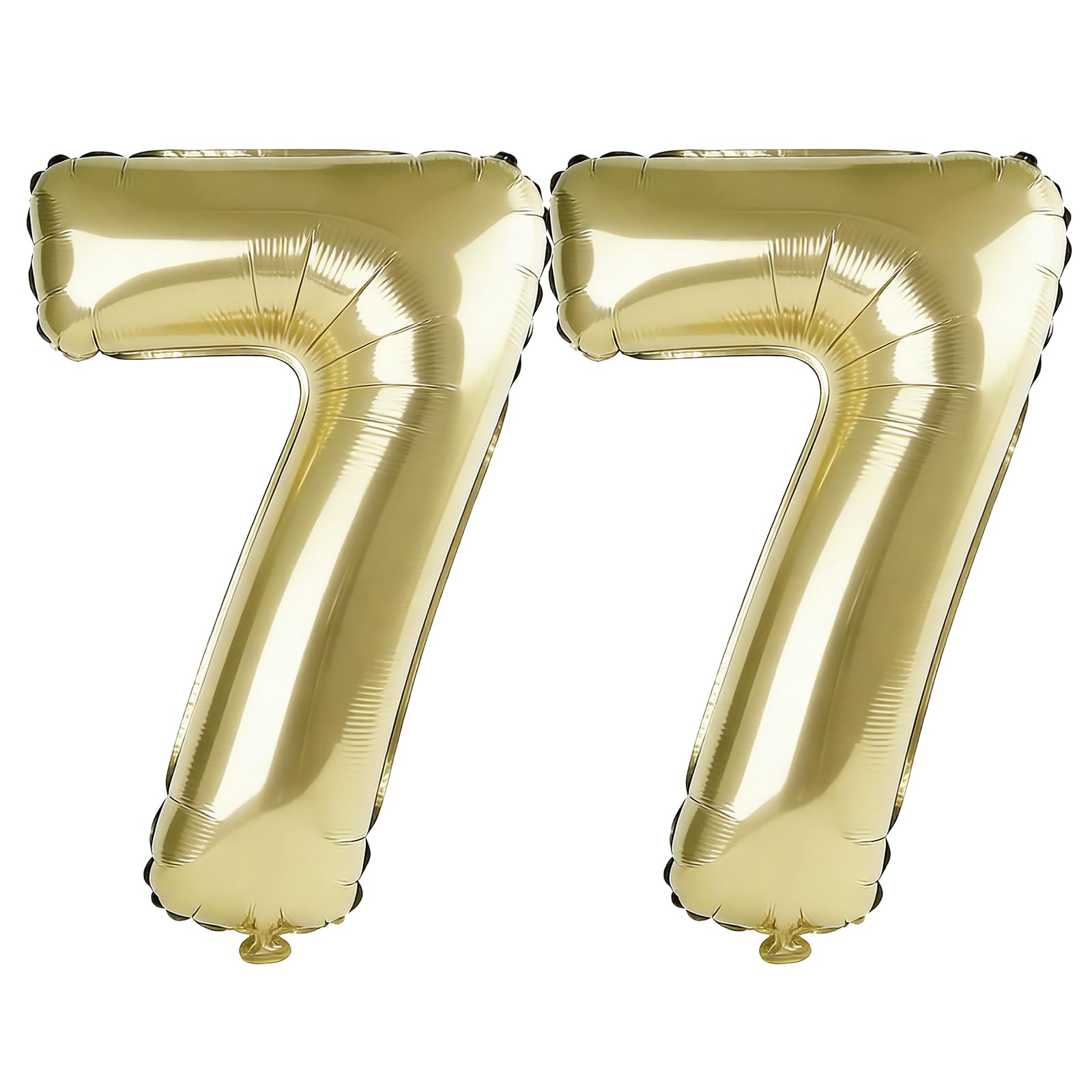 40 Inch Number 77 Balloons for 77th Birthday Party Decorations,0-100 Champagne Gold Large No.77 Digital Balloons for Women Men and Grandpa Grandma, Helium Foil Number Balloons for Wedding Anniversary — image 1