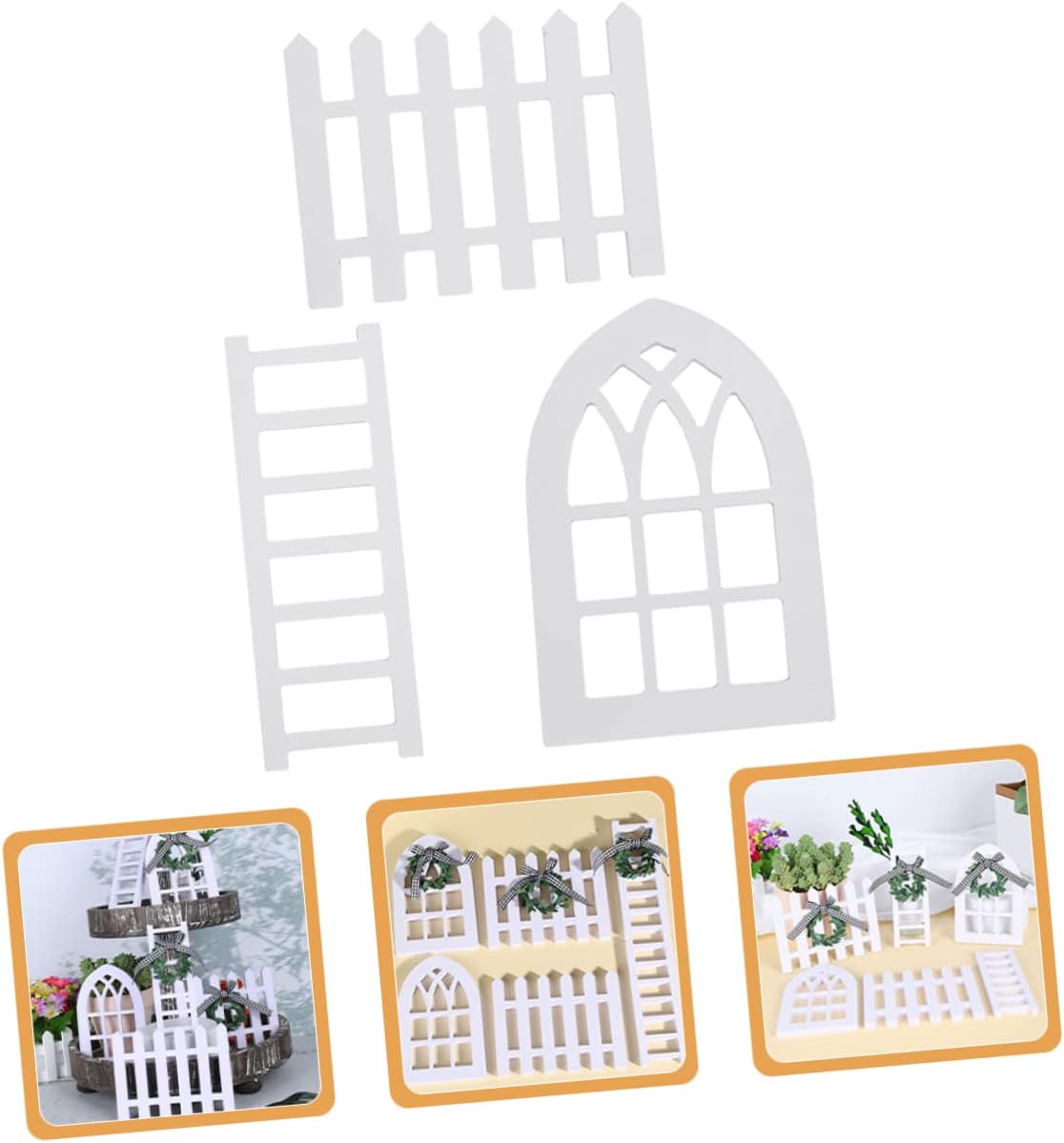3pcs Wooden Layered Tray Decor Xmas for Table Tiered Display