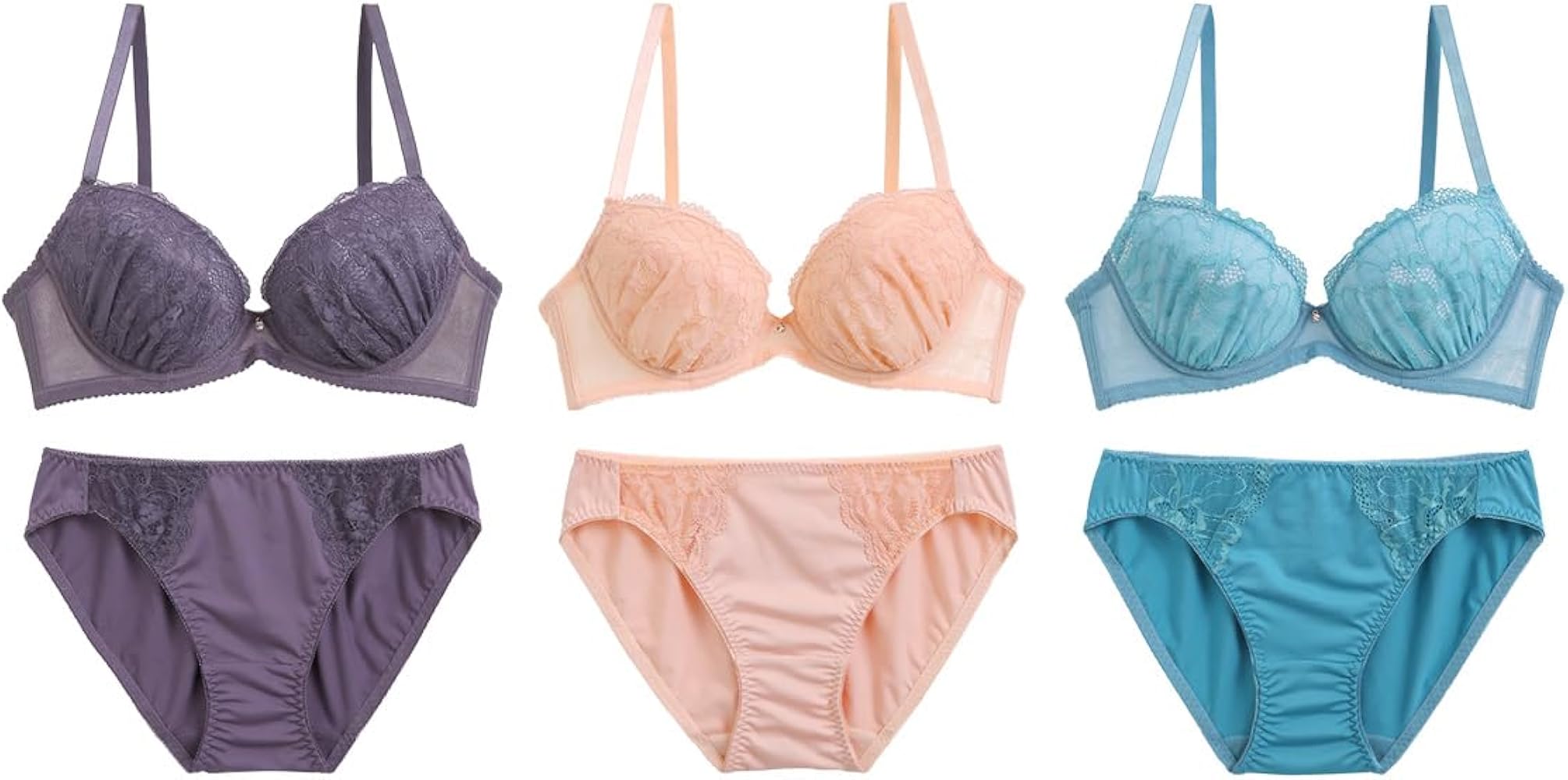 Amazon | [シロハト] ブラジャー ショーツ 3点セット 福袋 選べる5