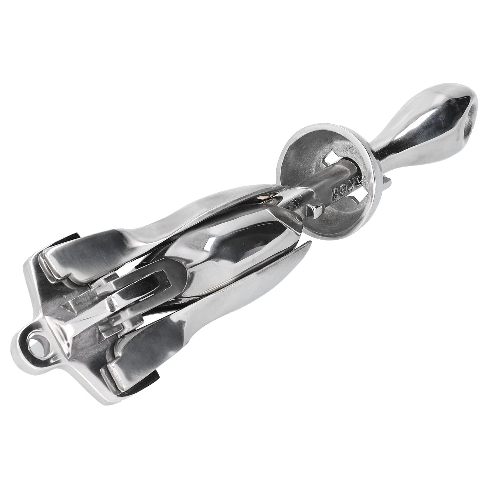 Cocoarm Ancre de Bateau Ancre Pliante en Acier Inoxydable 316 Grappin de Bateau de 1,5 Kg avec 4 Dents Pliantes Rangement Compact Maintien Inférieur Solide pour Marin Yacht Dinghy Gonflable