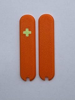 Replacement Covers For Victorinox Scales 58mm Plastic Handles With Tweezers And Toothpick Slots And Glowing Cross (Orange)