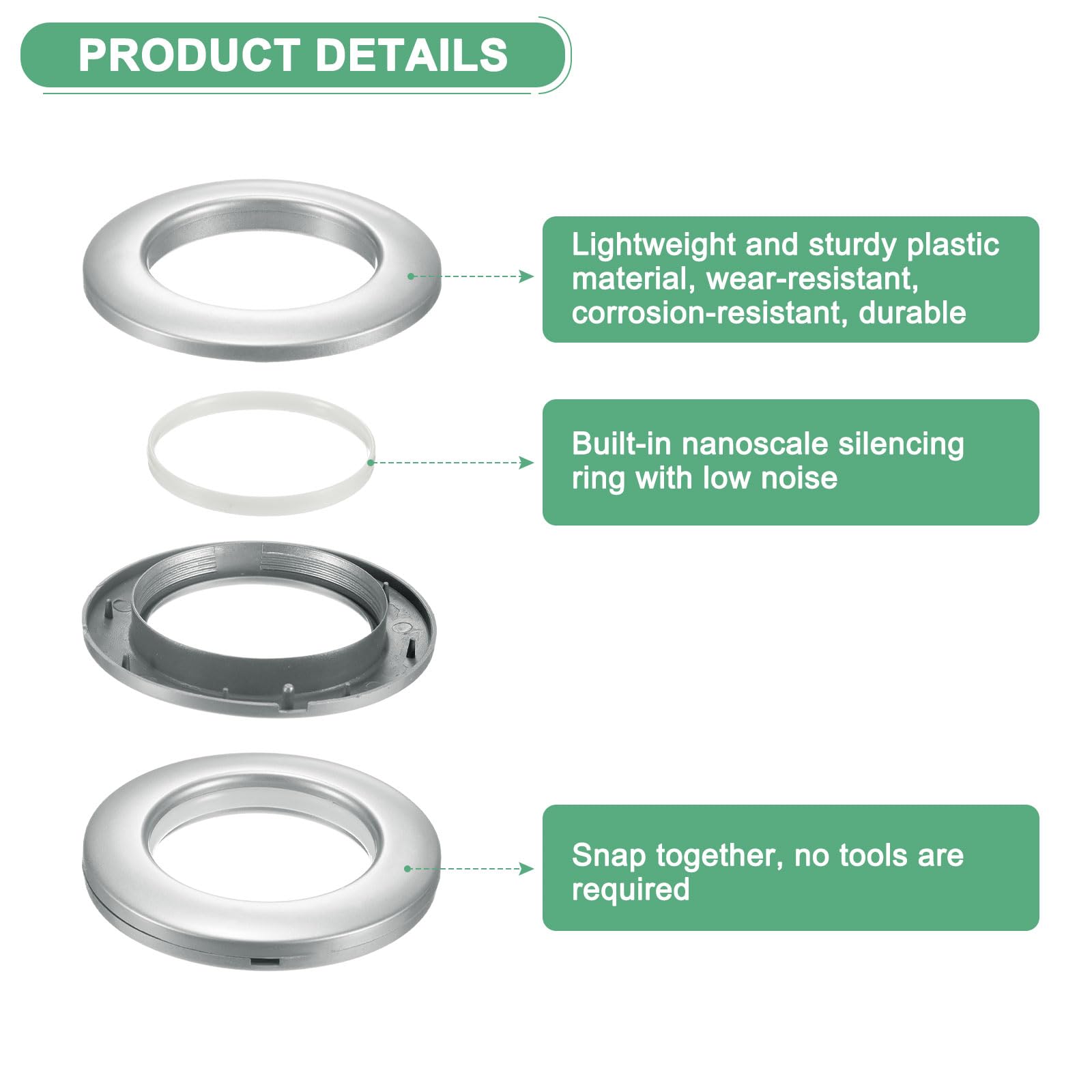 M METERXITY 25-Pack Curtain Grommets - Image 2