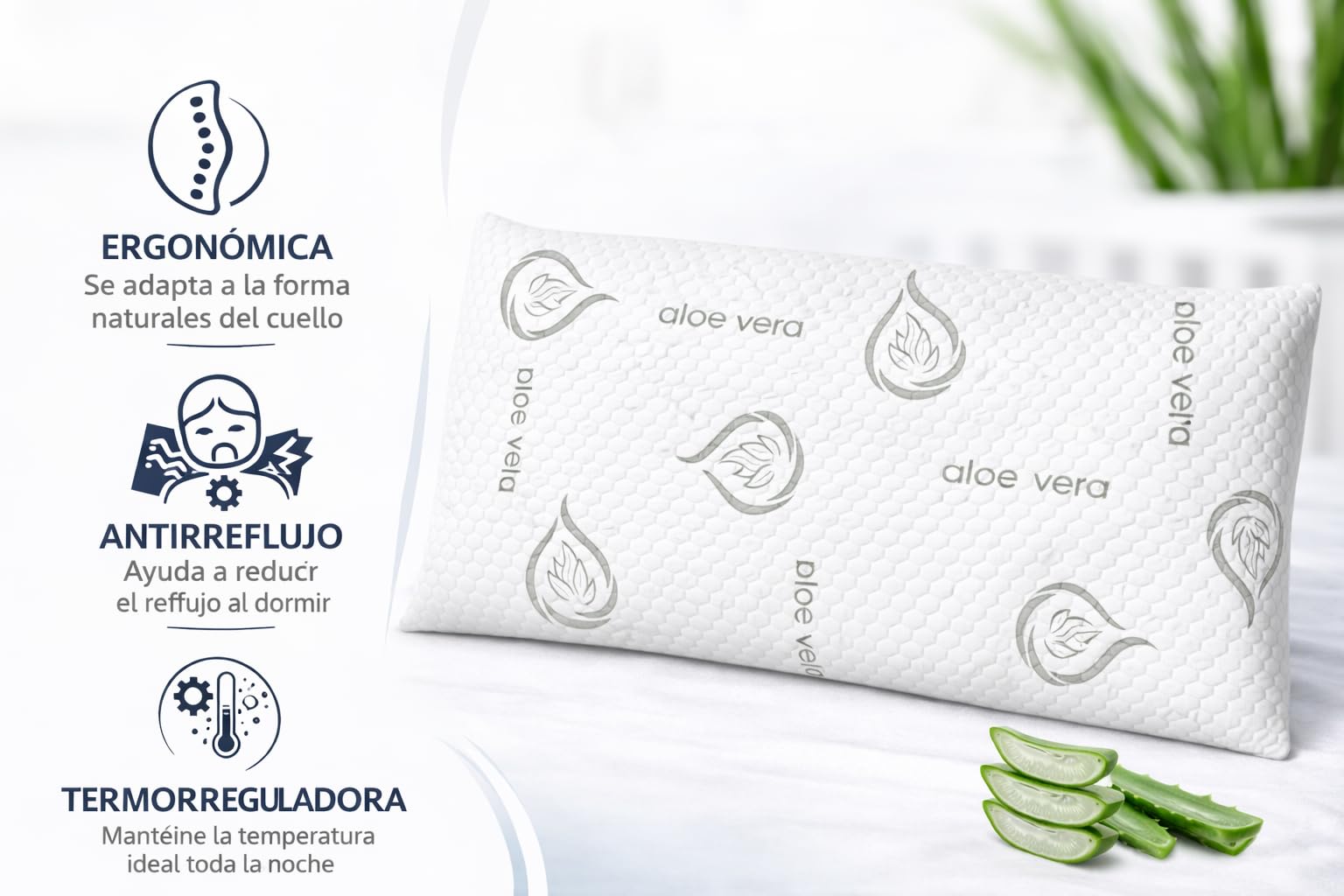Dear Friend | Almohada Bebe plagiocefalia 49x27 Viscoelástica ergonómica y Transpirable – Almohada Bebe 0-3 Años plagiocefalia con Doble Funda y Apoyo Infantil - 4