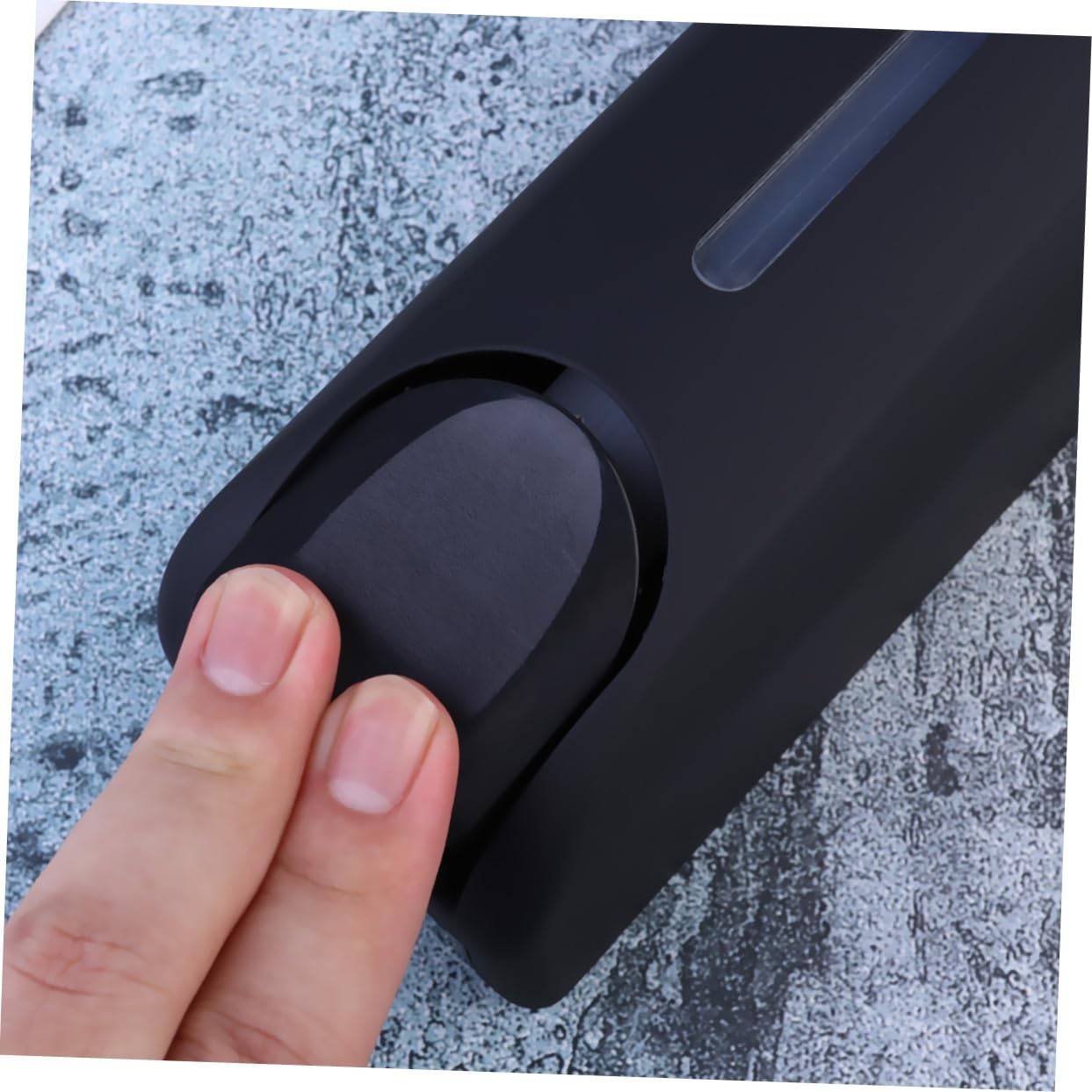 VICASKY 1Pc Wall Mounted Soap Dispenser Black Push Button Shampoo Bottle for Bathroom Hotel Use Easy Installation Material for Body Wash Lotion