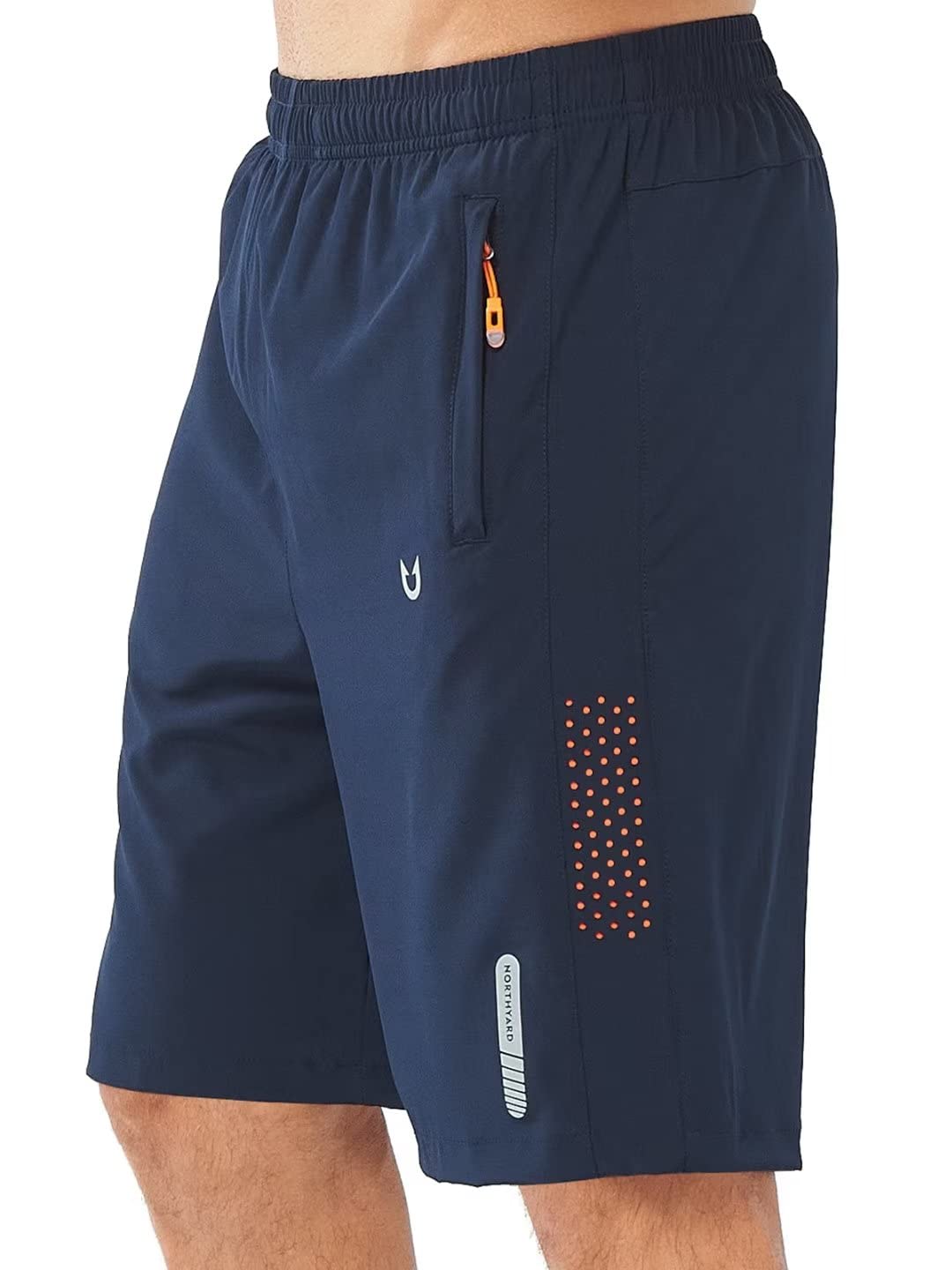 NORTHYARD Męskie sportowe spodenki do biegania szybkoschnące spodenki treningowe 17,8 cm/12,7 cm/23 cm lekkie sporty siłownia koszykówka tenis piesze wycieczki, granatowy, L