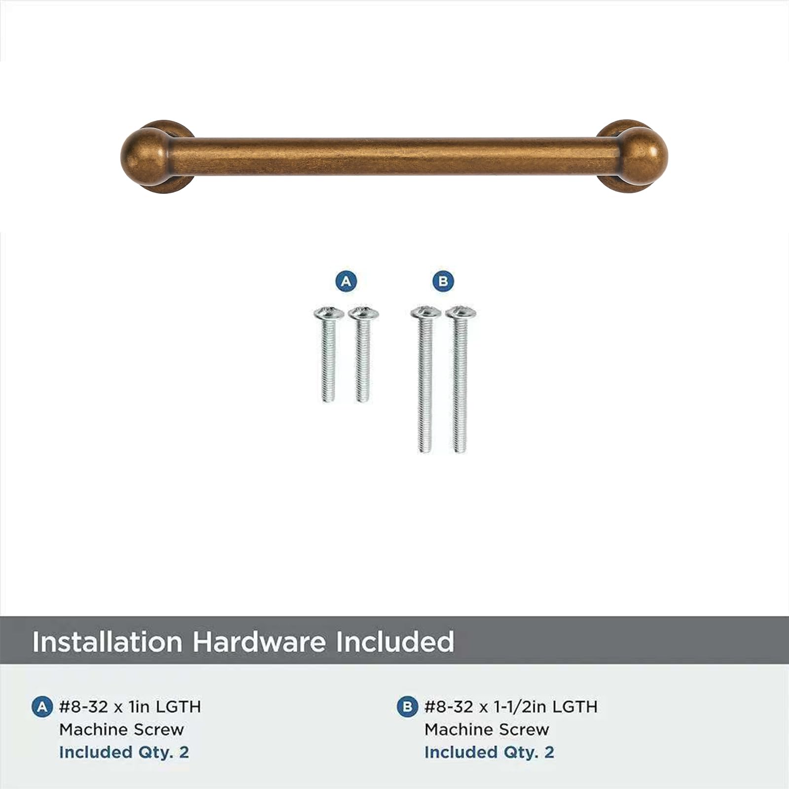 KHTUMEWARE-80362 Antique Brass Cabinet Pulls CTC 3 in (76 mm) 2-Pack in Antique Brass — KHTUMEWARE