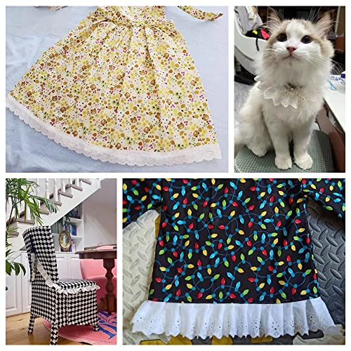 Cotton Lace Trim White Lace Ribbon Eyelet Lace Embroidery Ruffle Lace Trim For Dresses, Baby Clothes, Bag, Pets Clothes (7 Yards, White) #TOP4
