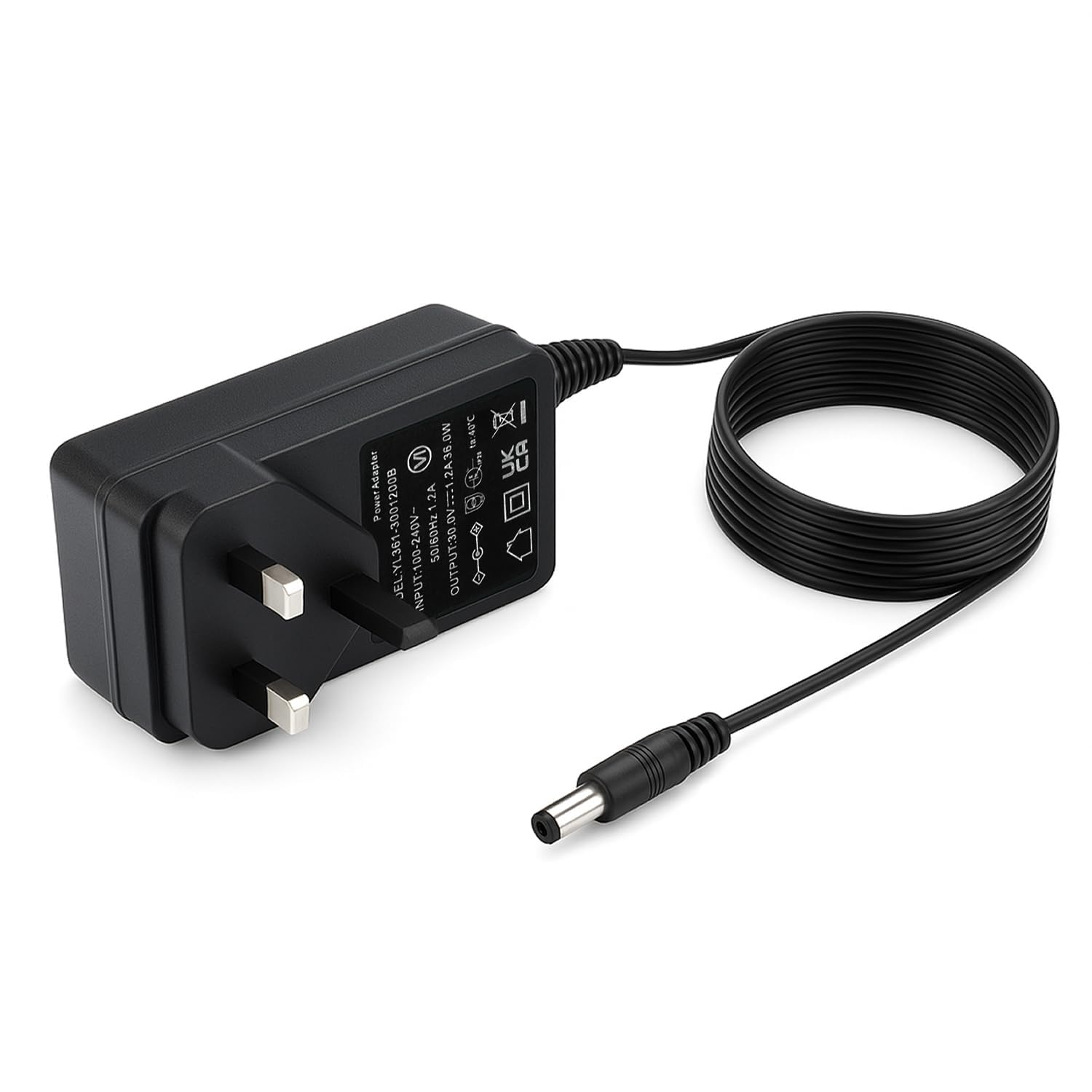 Reliapart Henry Quick Hetty Quick NQ100 Charger UK 3-Pin Mains Power Adapter Cable Compatible for Numatic Quick Vacuum 915243 915242, 30V Output, 1.8m Cord, Surge Protected
