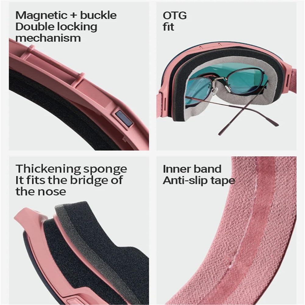 Lunettes de ski et de snowboard haute définition antibuée à double verre pour homme et femme (2025)