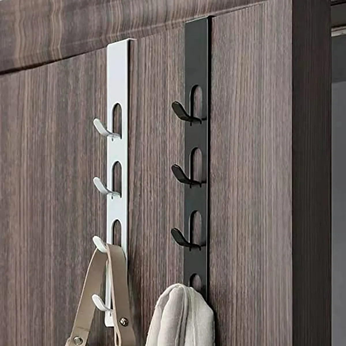 KYMIO Over The Door Hook Hanger, Heavy Duty Stainless Steel Door Hanging Organizer with 4 Hooks, No Drill Metal Overdoor Hook Rack for Clothes, Towels, Bags, Coats (Pack of 2)-image-47
