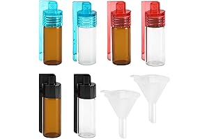 8 Pack Salt and Pepper Shaker with Spoon Set Camping Travel Seasoning Bottles