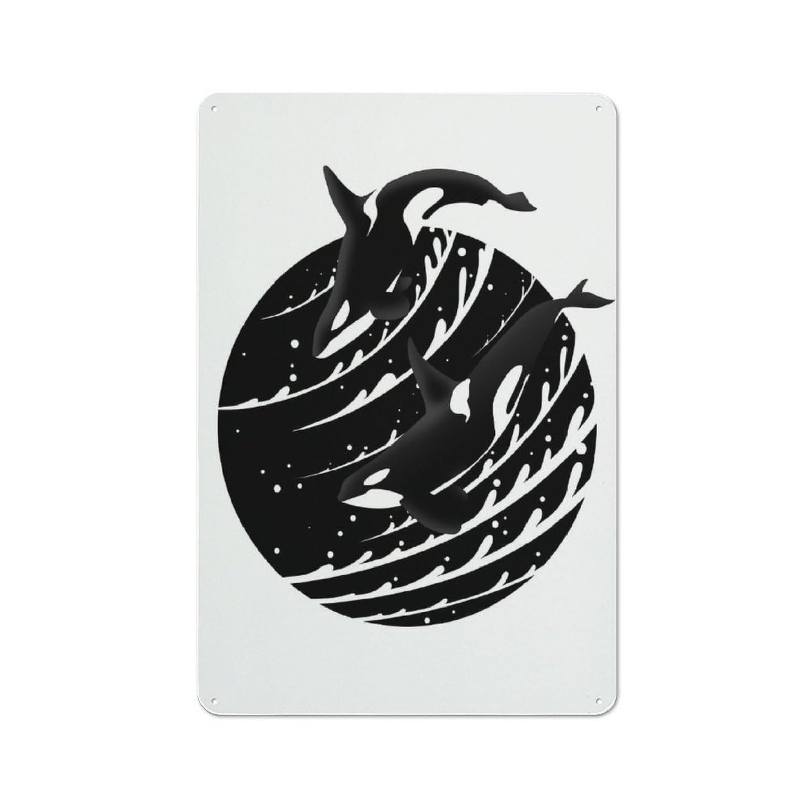 Junmoney Minimalist Killer Whale Kitchen Metal Sign With Design 30X20cm, Vintage Cafe Wall Decor For Restaurant, Kitchen, Counter Or Breakfast Nook