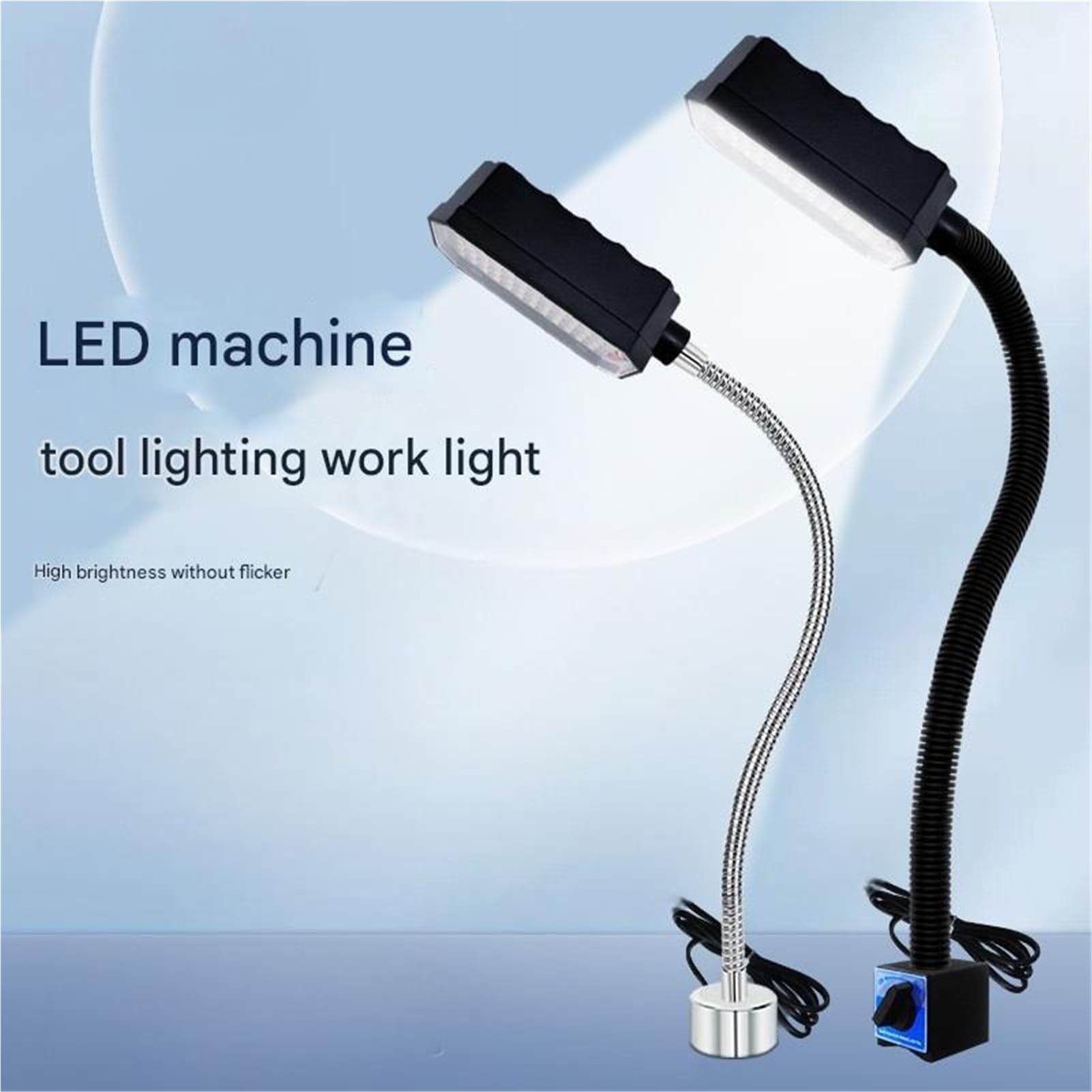 Travail Lampe de travail LED 700 mm for atelier CNC, tour, éclairage industriel 12/15/20 W 220/24 V, col de cygne flexible, base magnétique for établi pour tour, établi(15W switching magnet,220)