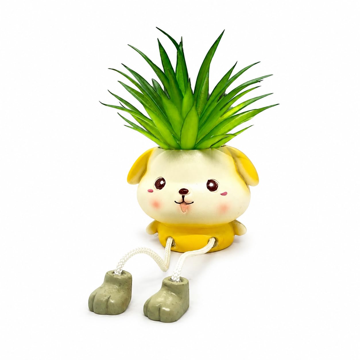 Cute Planter with Artificial Succulent, Hanging Legs Decorative Plant Pot, Adorable Animal Desk Decor for Office, Bedroom, Shelf & Windowsill, Small Indoor Home Decoration Gift (Dog)-image-49