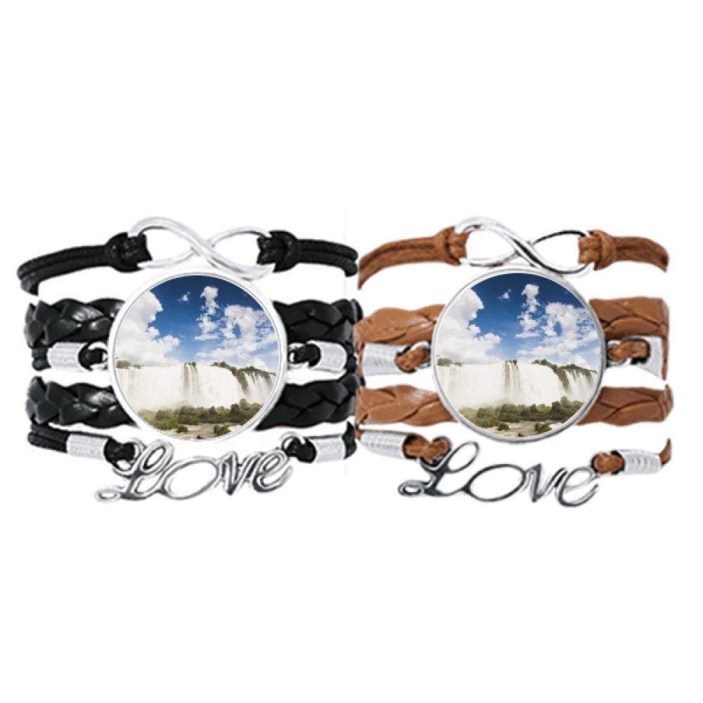 Pulsera pareja de cuerdas de cuero DIYthinker con diseño de cascada y ciencias forestales 5