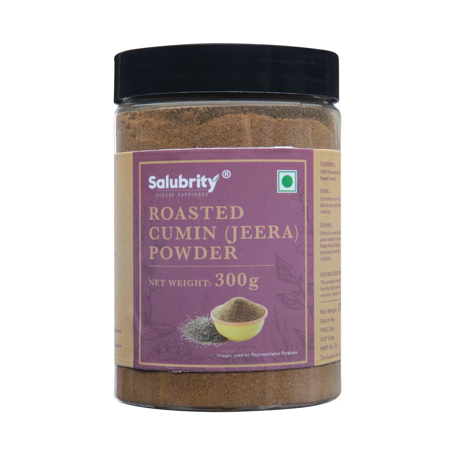 Salubrity Roasted Cumin (Jeera) Powder, 300g
