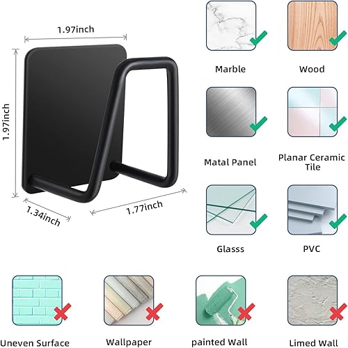 Miniatura 6 de Soporte de esponja adhesivo para fregadero de cocina, soporte fuerte para raspaduras, acero inoxidable SUS304 a prueba de óxido, impermeable, secado