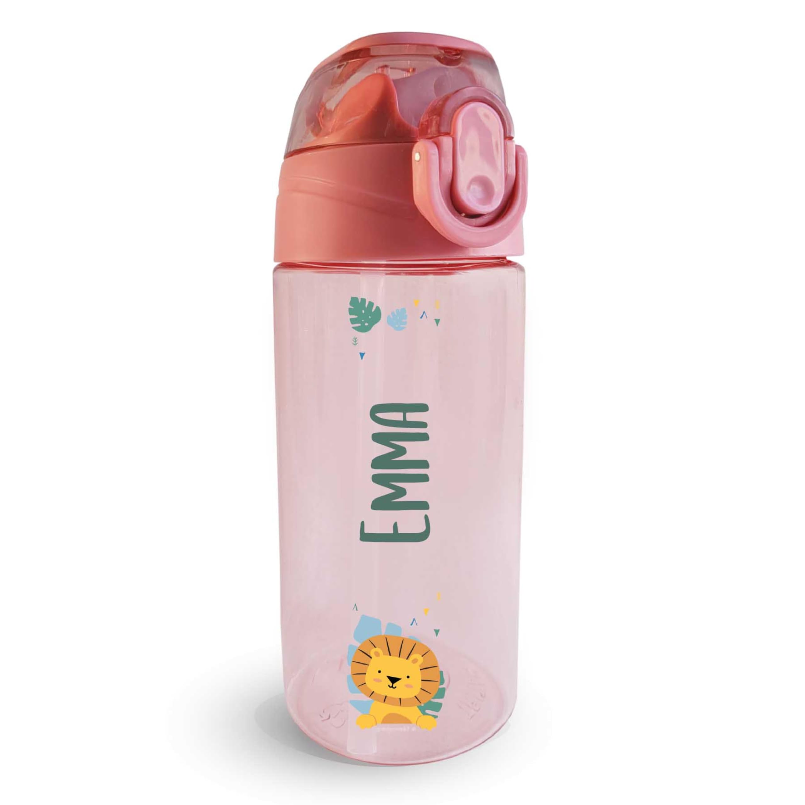 Borraccia Personalizzata per Bambini 450 ml Rosa Antico Senza BPA Lavabile in Lavastoviglie