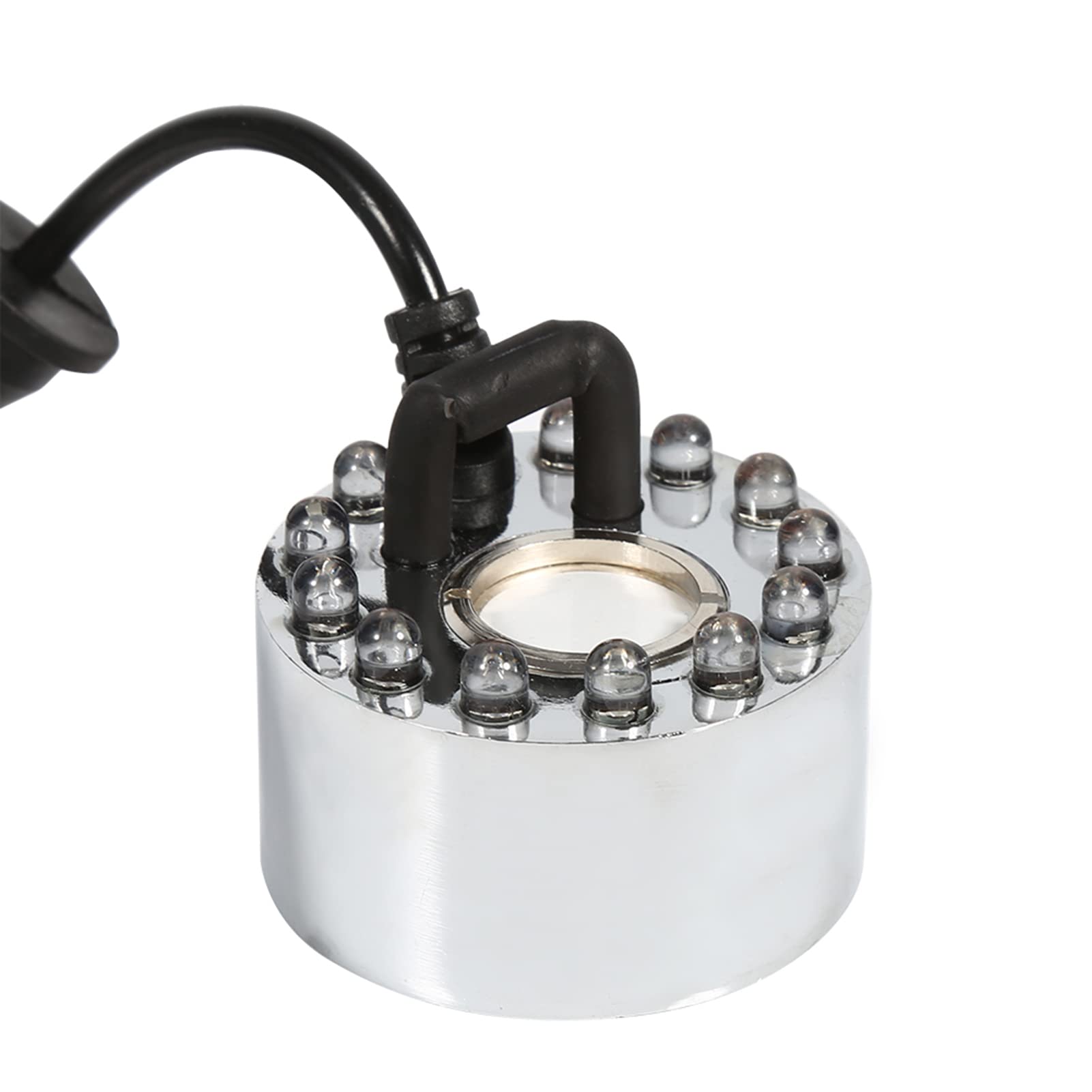 Mist Machine 24V Zmiana Koloru Mist Maker Świeca Fontanna 12 LED Mist Maker Fogger Pond Fog Atomizer Mist Maker Fontanna Wodna Pond Atomizer Nawilżacz (Głowica rozpylająca z