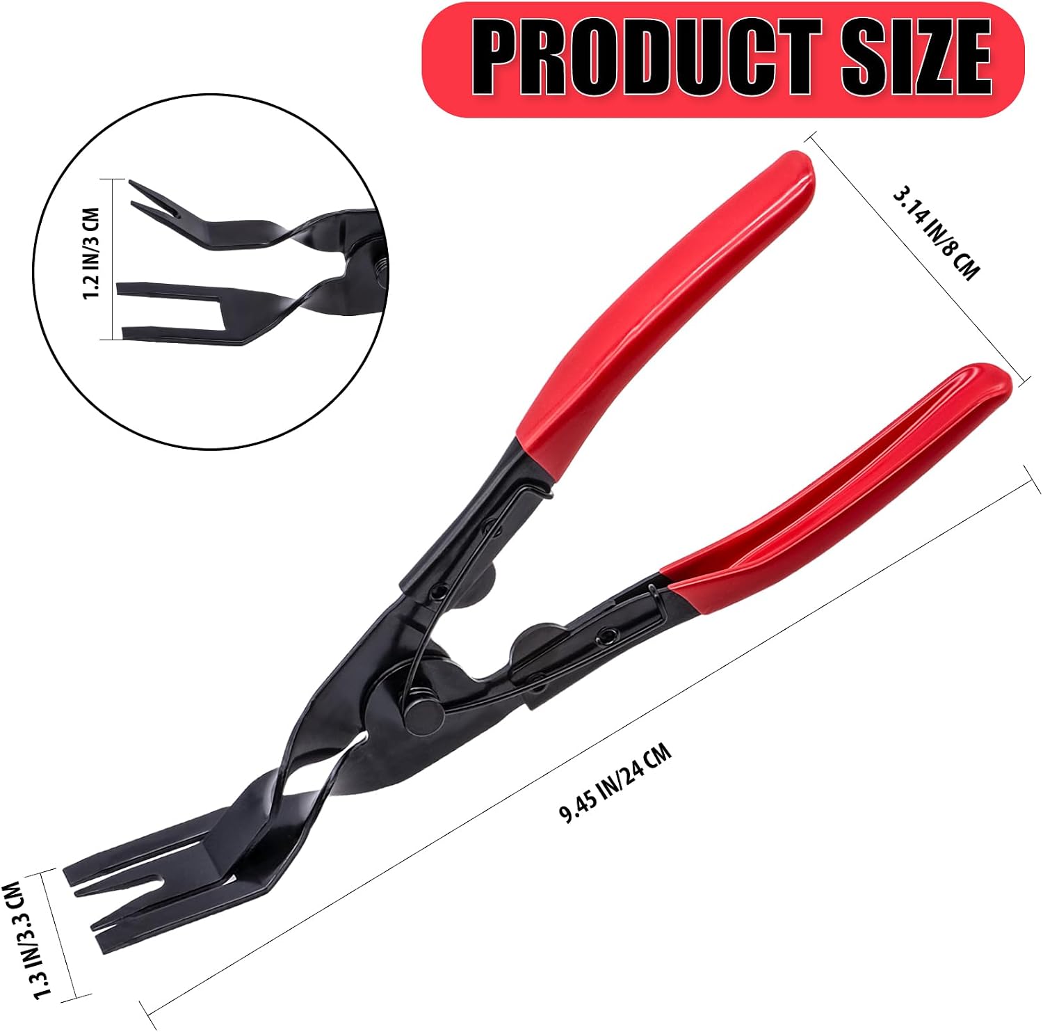 1PCS Car Clip Pliers Tool, Panel Clip Pliers Set Fastener Remover, Auto Retainer Clip Trim Rivet Removal Tool, Auto Door Car Upholstery Trim Clip Removal Tool (Red)