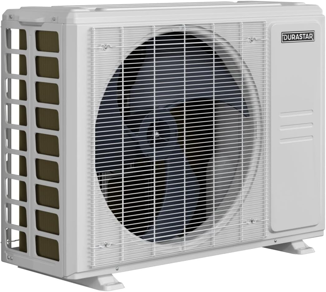 មុំ view of the Durastar DRA1U18S1B outdoor mini split condenser unit