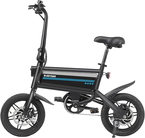 Gotrax NANO 14" Electric Bike, Max Range 25Miles(Pedal-assist)&Max Speed 15.5Mph, 250W Folding E-Bike with Removable Battery, Adjustable Seat & Dual