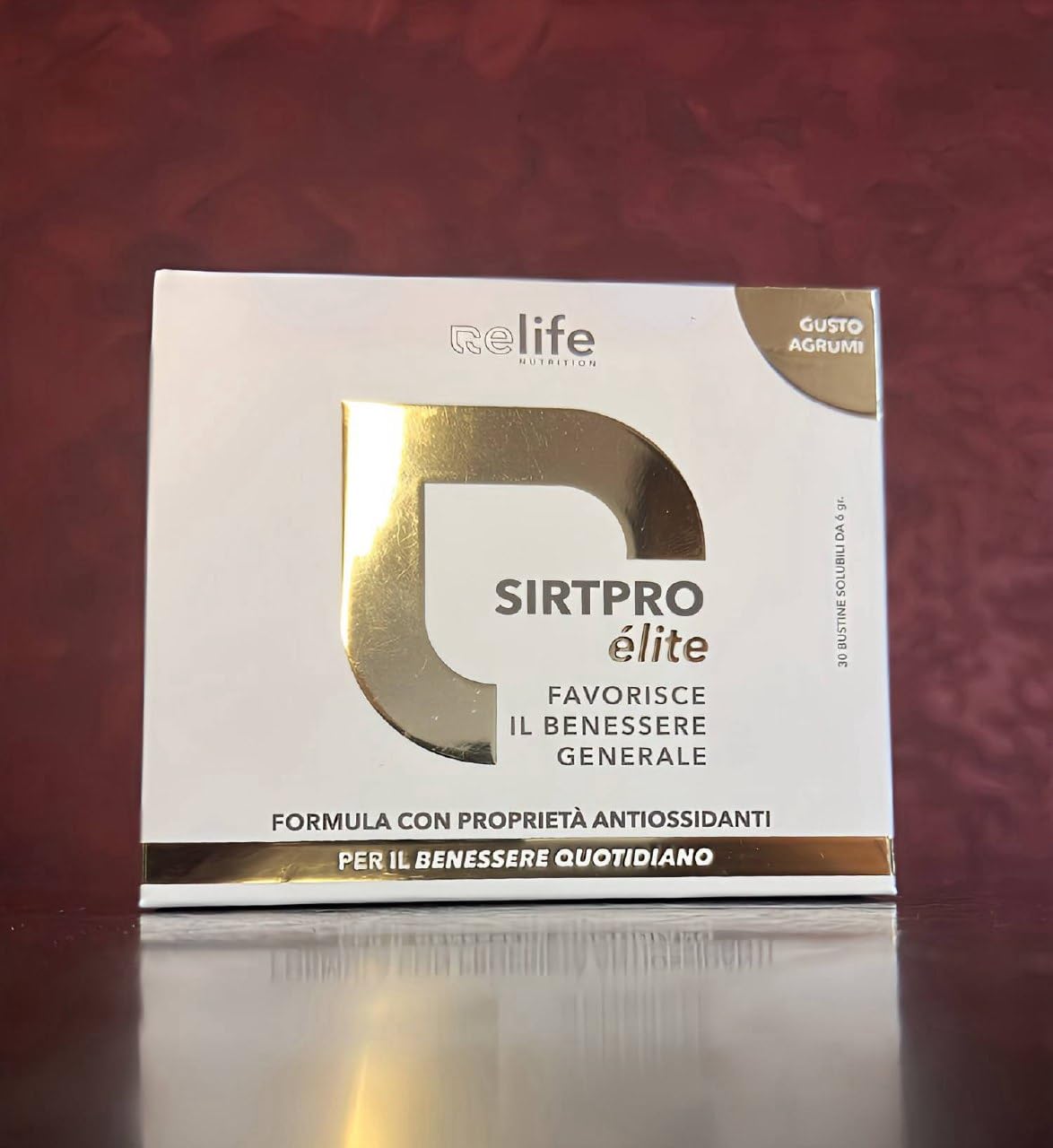 SIRTPRO Élite – Integratore Orosolubile Gusto Agrumi, Pre-Workout Energizzante + Depurativo, Azione Detox e Supporto Vitalità – 30 Bustine