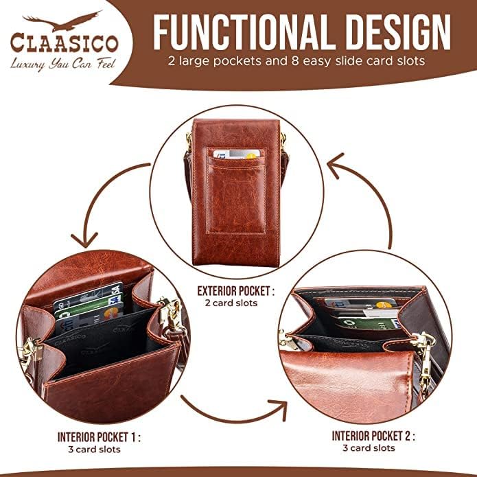 Classico Small Crossbody Phone Purse for Women - Crossbody Bag Wallet for Phone, Cards, Accessories - Image 6