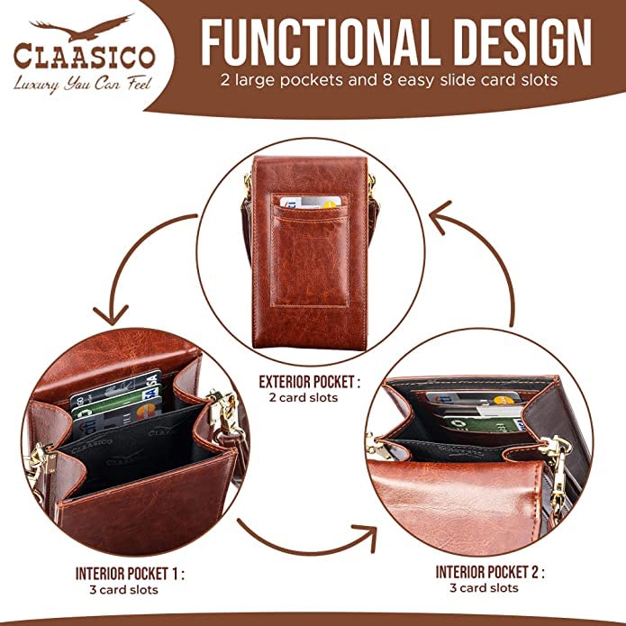 Classico Small Crossbody Phone Purse for Women - Crossbody Bag Wallet for Phone, Cards, Accessories4