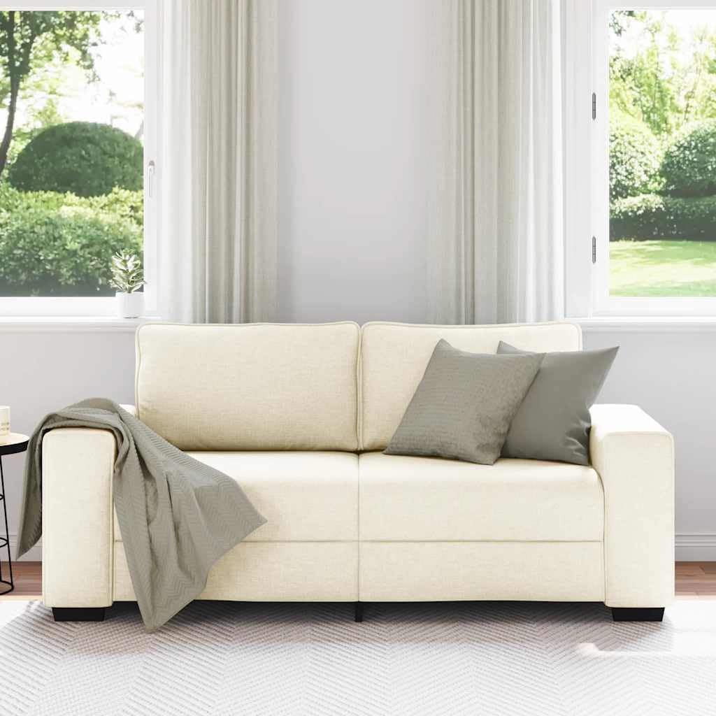 Sofa 2-osobowa 180 x 77 x 82 cm, lniany materiał, do salonu, ławki z szerokimi podłokietnikami i stabilnym stelażem z drewna i metalu, do pokoju gościnnego i biura