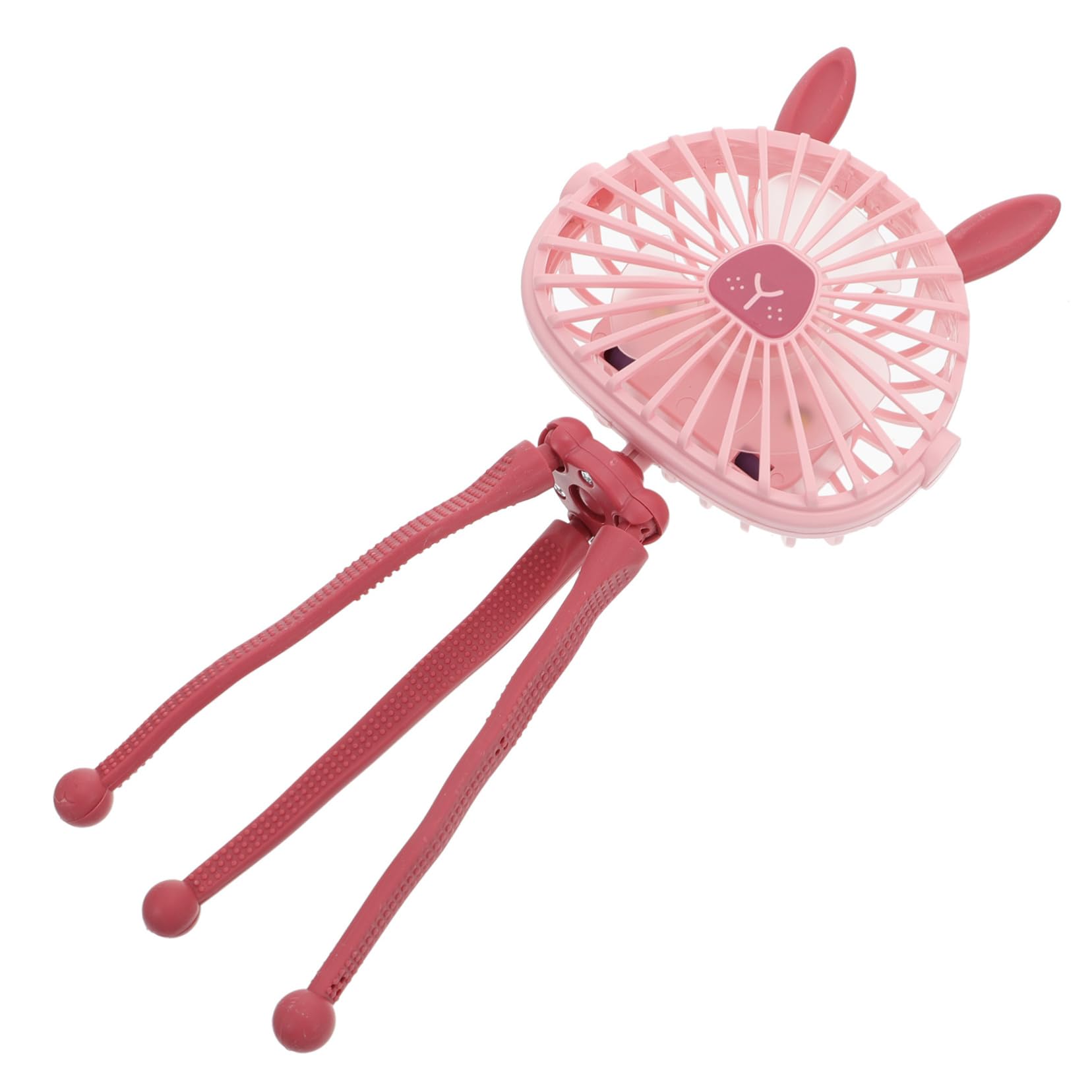 KALLORY Rabbit Ear Fan Portable Stroller Fan 3 Speeds Handheld Rechargeable for Baby Carriage Wheelchair