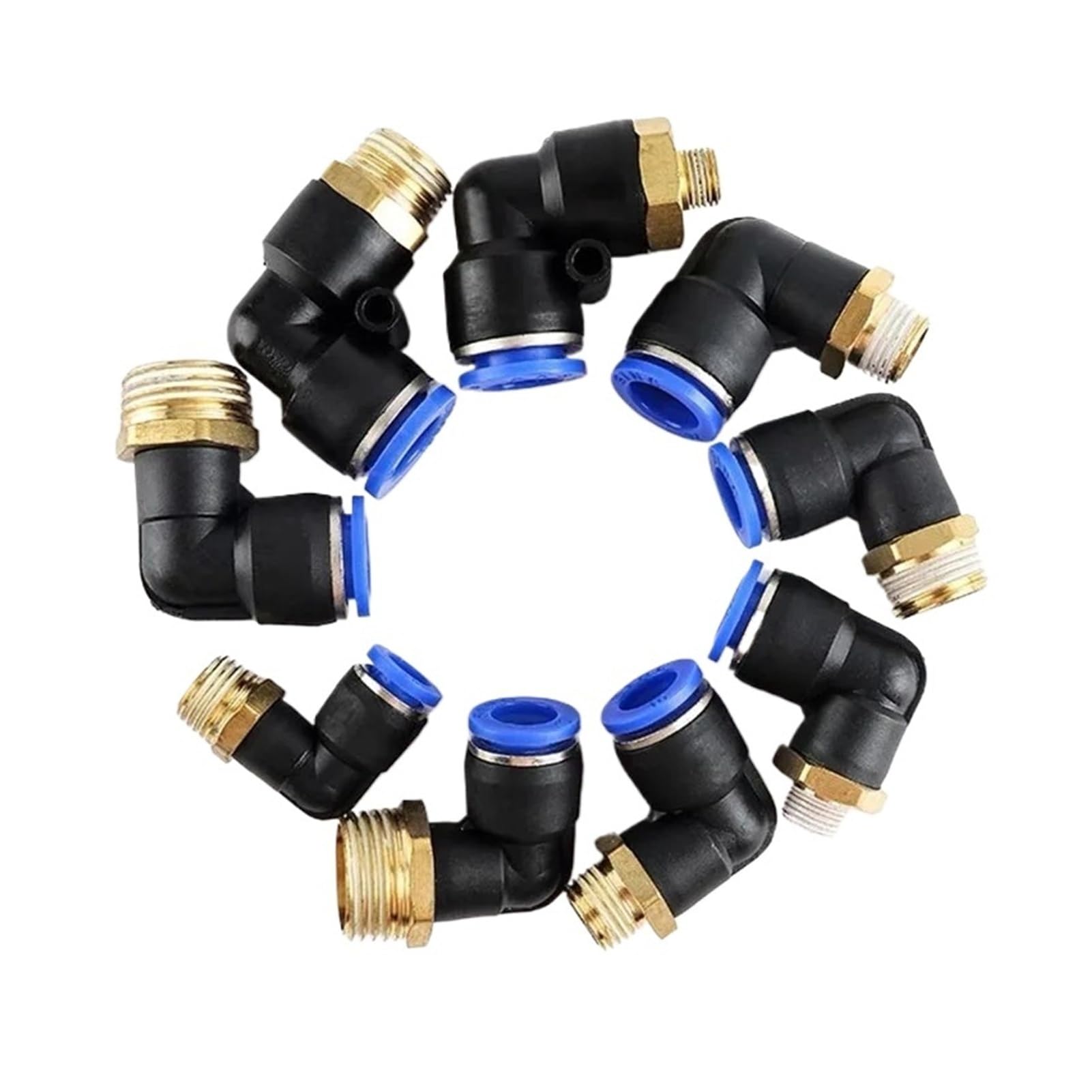 Conector Neumático Acodado, Racer Rápido Manguera Roscada