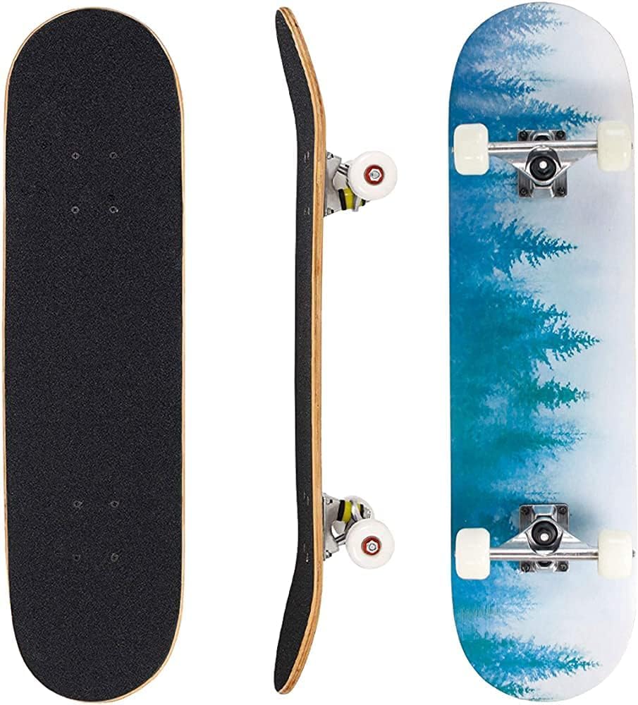 31 Pro Complete Skateboard 7-Layer Maple Deck 95A PU Wheels ABEC-7 Bearings for Teens Adults Beginners Color Universe