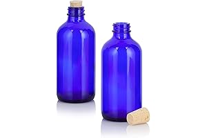 JUVITUS Cobalt Blue Glass Bottle with Cork
